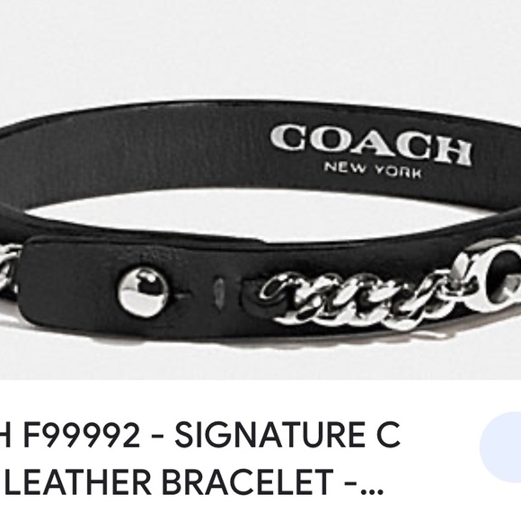 ISO COACH Women’s Black Signature C Chain Leather Bracelet as shown in pics!!!!! - Picture 3 of 10